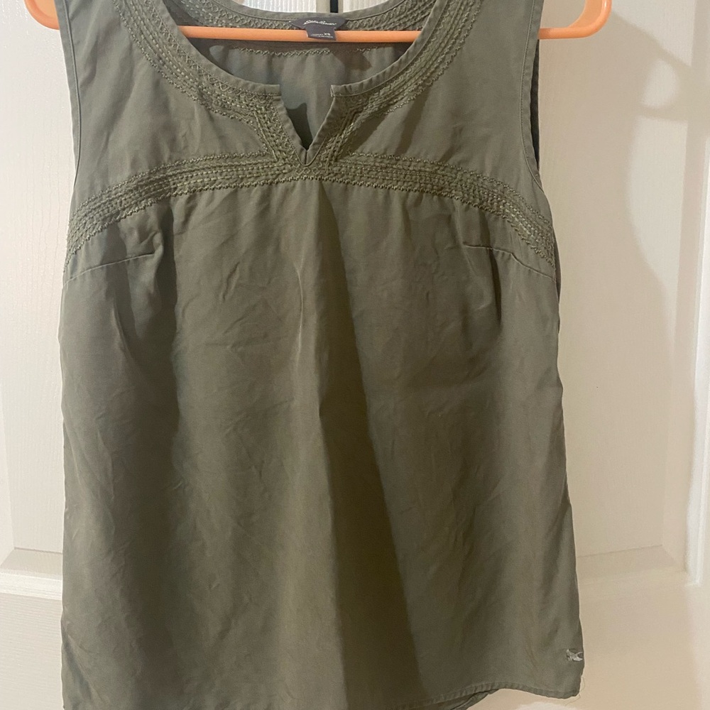 Eddie Bauer Khaki Green Tank Top
